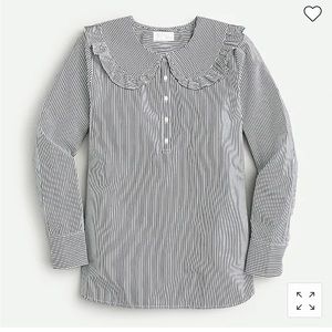 J. Crew Ruffle Collar Striped Shirt size 0
